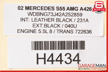 00-06 Mercedes CL500 S55 AMG Front Right Side Exterior Door Handle Black