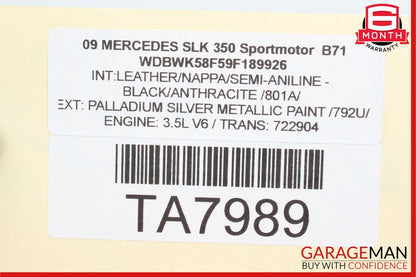 05-11 Mercedes R171 SLK350 Rear Convertible Roof Top Trunk Lid Cylinder OEM