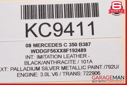08-16 Mercedes W204 C300 GLK350 C350 Rear Right Door Window Regulator Motor Unit
