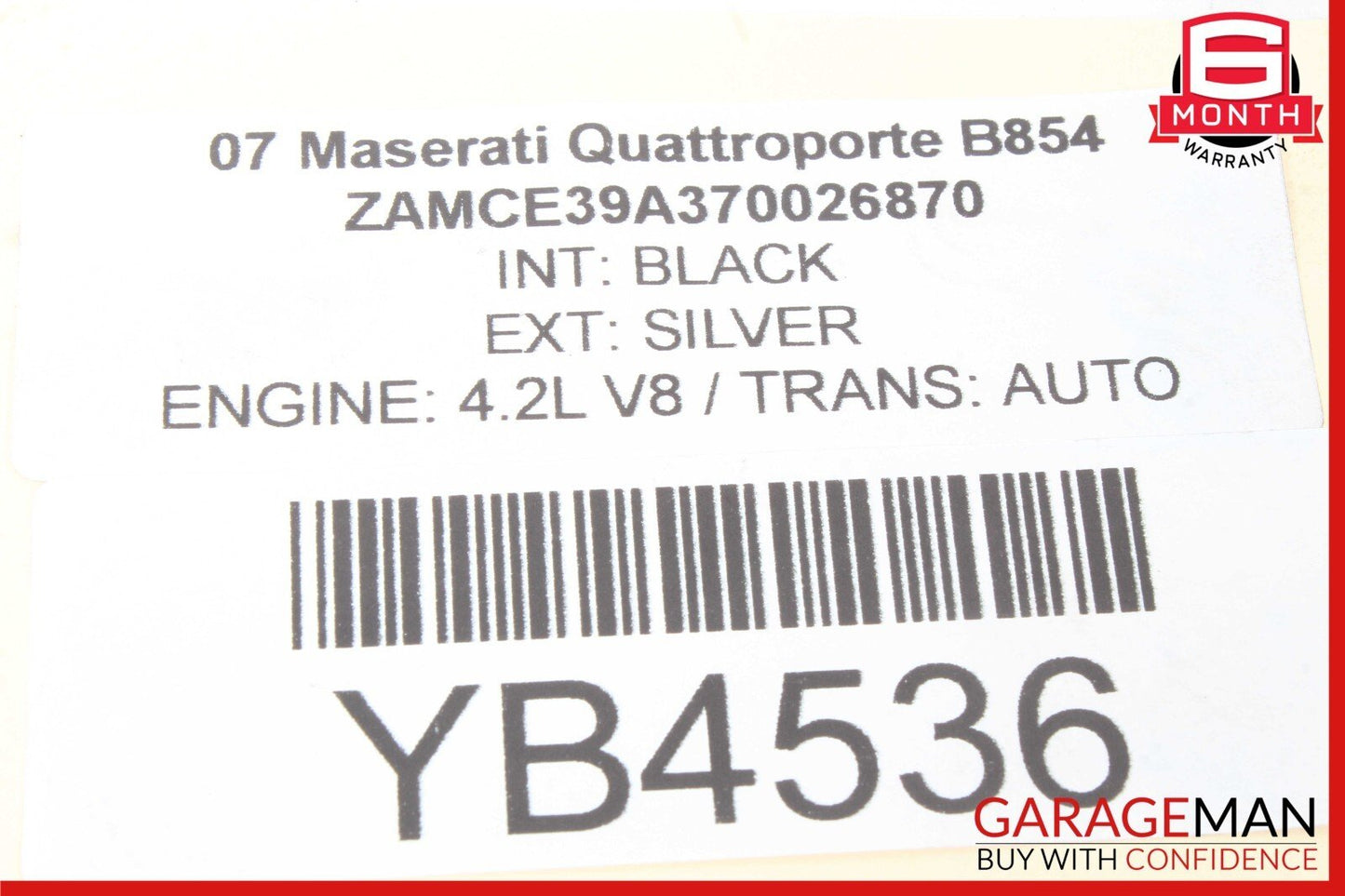 05-07 Maserati Quattroporte M139 Air Intake Duct Pipe Hose OEM