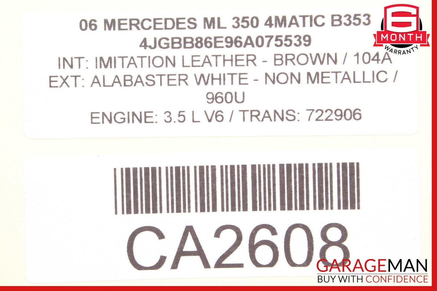 06-13 Mercedes W164 ML350 GL450 R350 Rear Glass Windshield Wiper Motor OEM