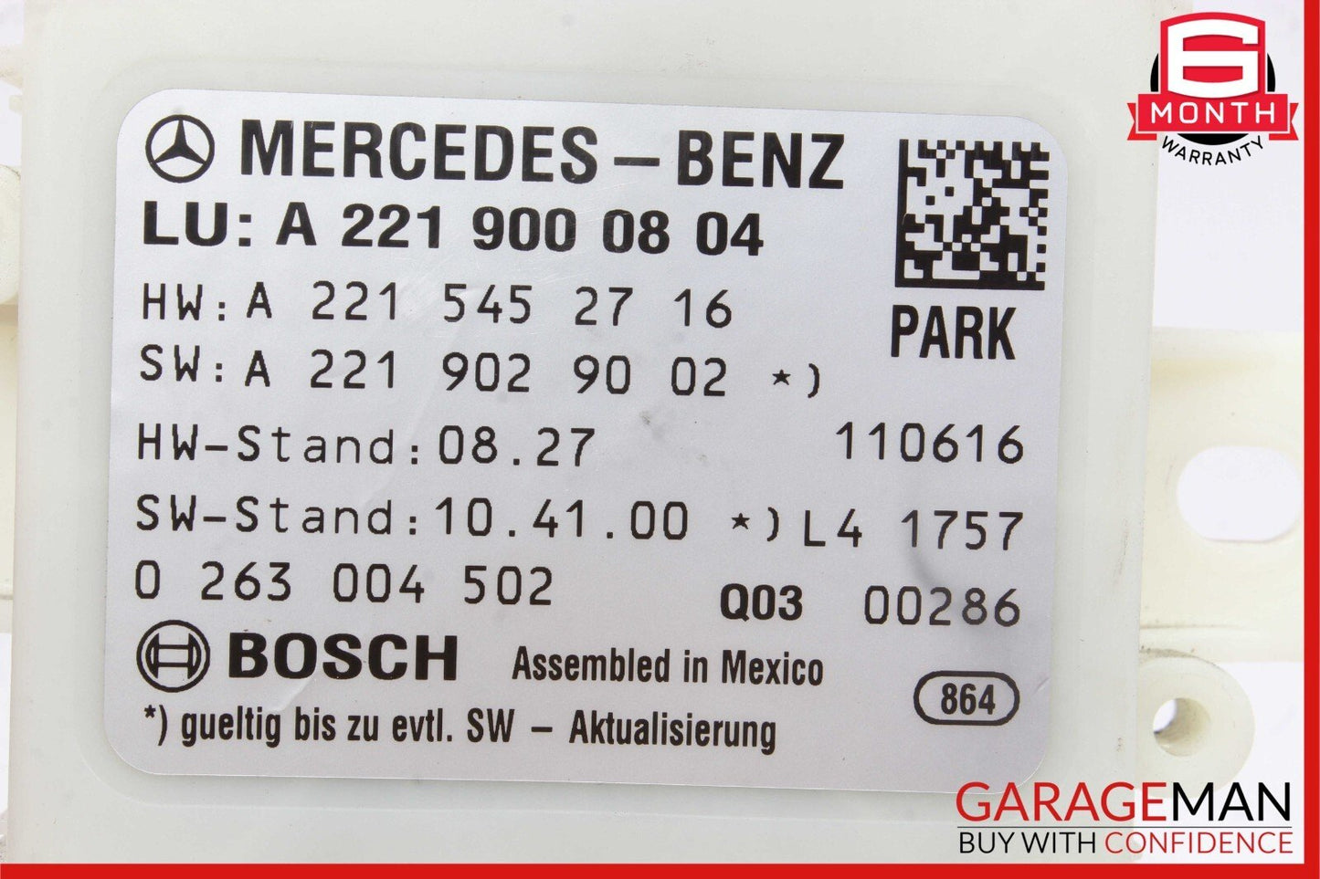 10-13 Mercedes W221 S550 S63 AMG Rear Parking Parktronic Control Module Unit OEM