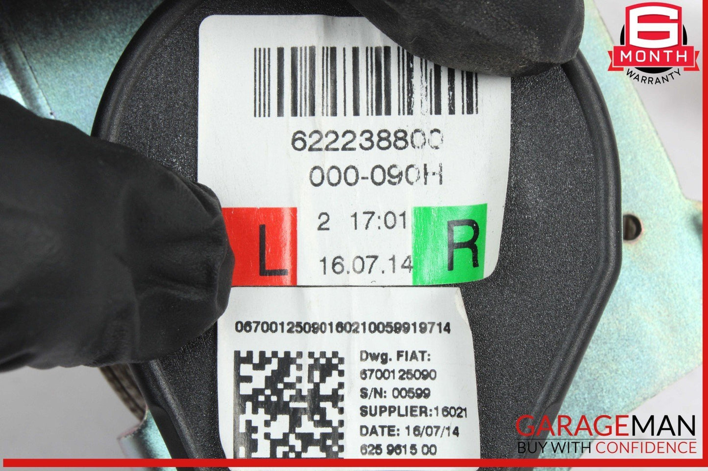 14-17 Maserati Quattroporte S Rear Left or Right Side Seat Belt Beige OEM