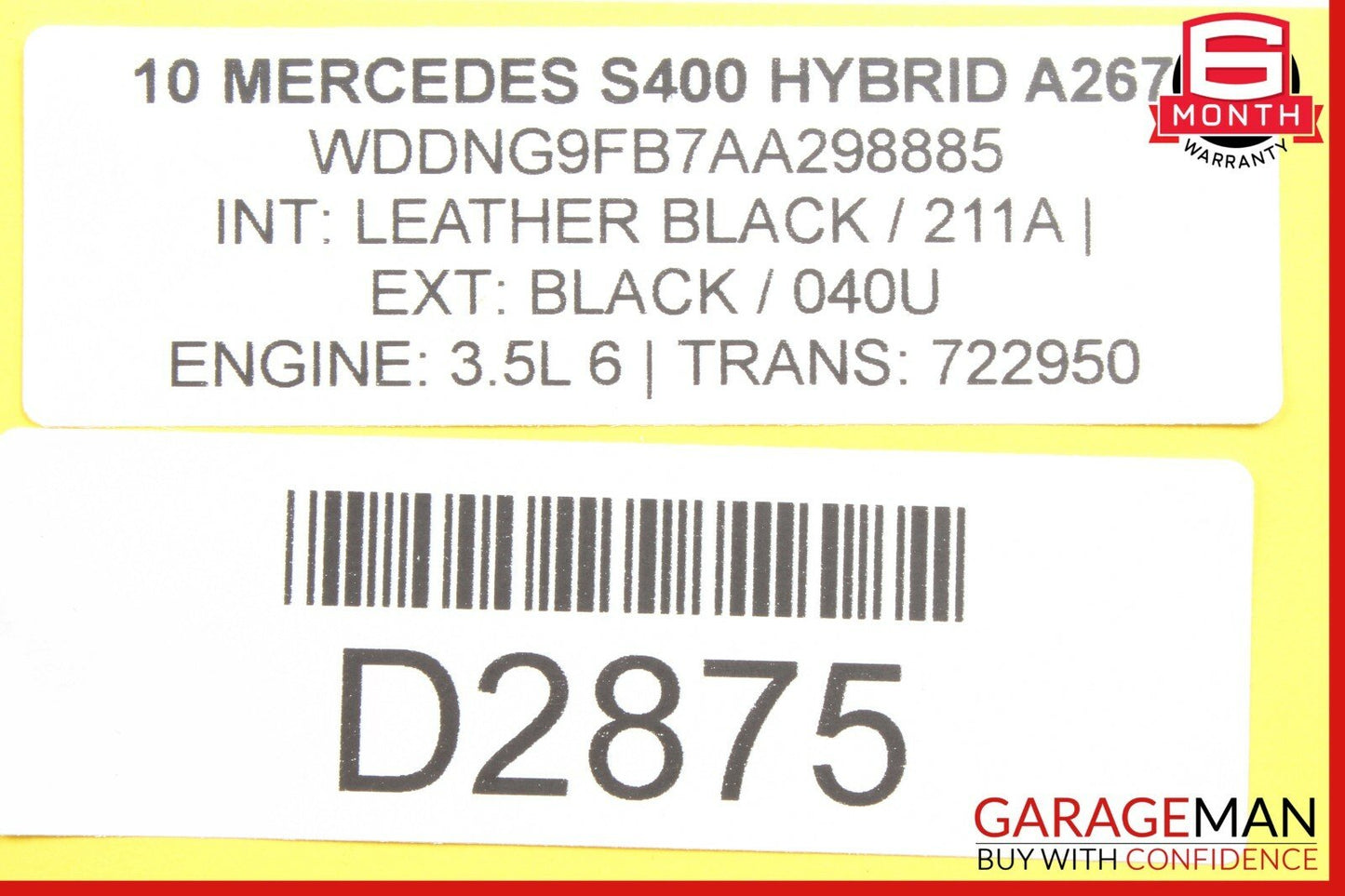 07-13 Mercedes W221 S400 CL550 Rear Right Door Lock Latch Actuator OEM