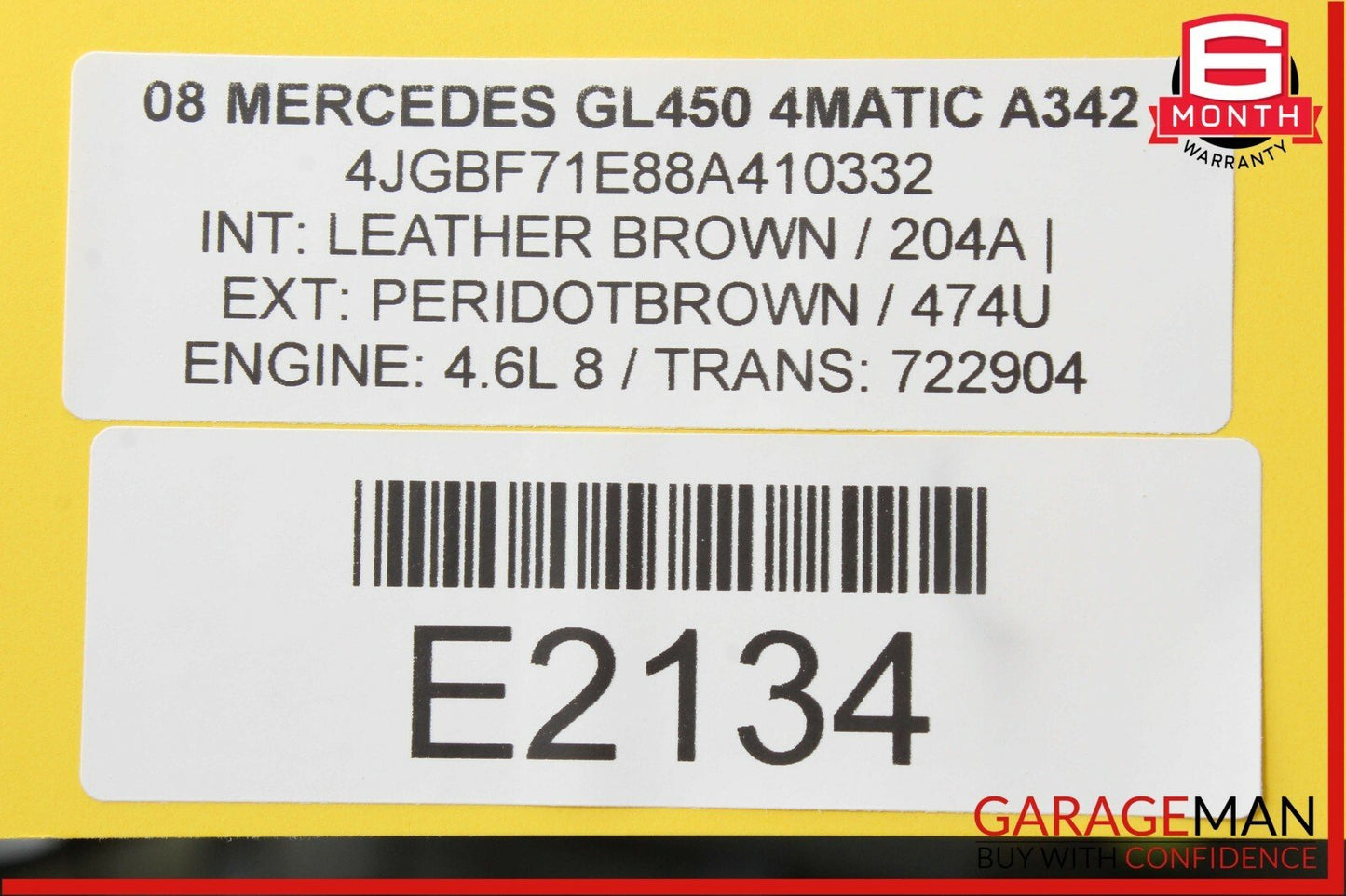 06-12 Mercedes X164 GL450 Panoramic Sunroof Sun Roof Motor 1648201442 OEM