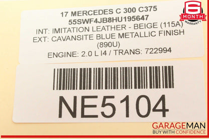 15-20 Mercedes-Benz C300 W205 Front Left Seat Control Module 2059005122 OEM