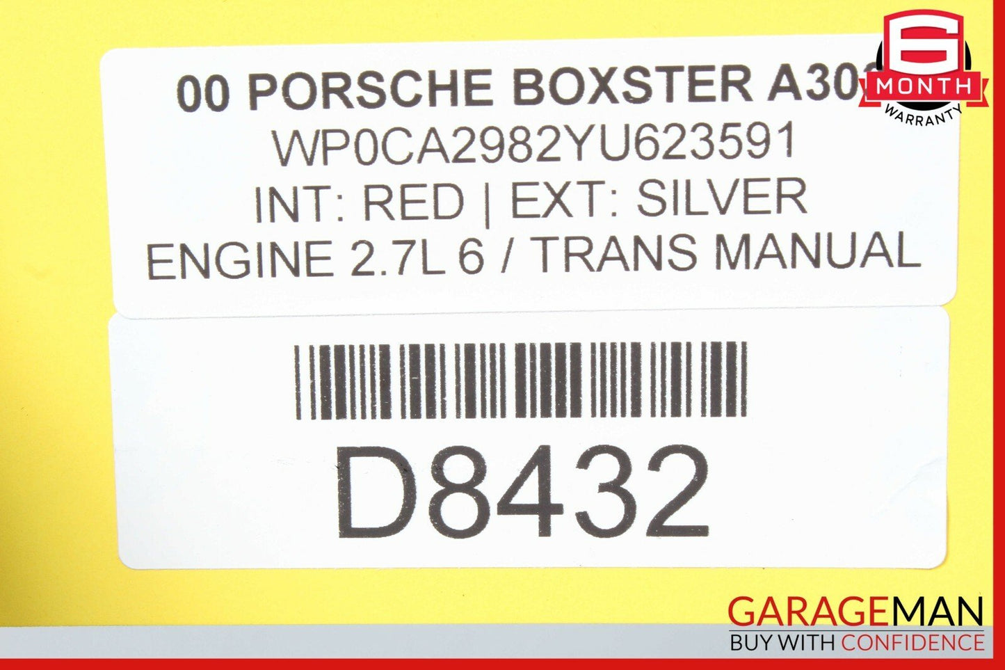 97-04 Porsche 986 Boxster Rear Bumper Reinforcement Bracket Bar w/ Heat Shield