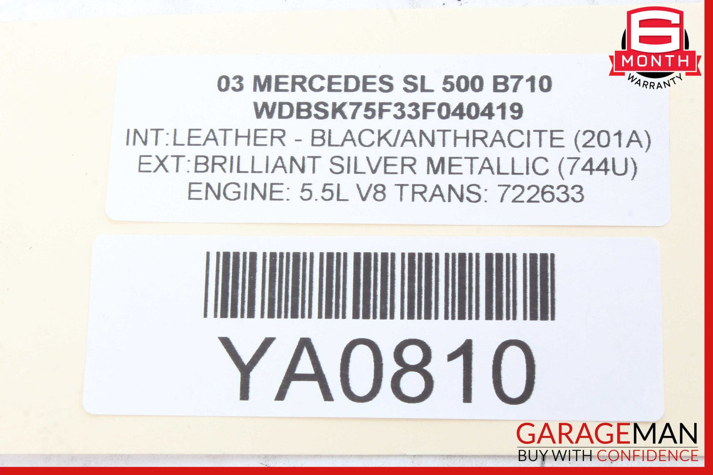 03-12 Mercedes R230 SL500 SL55 AMG Front Left Under Seat Control Module Unit