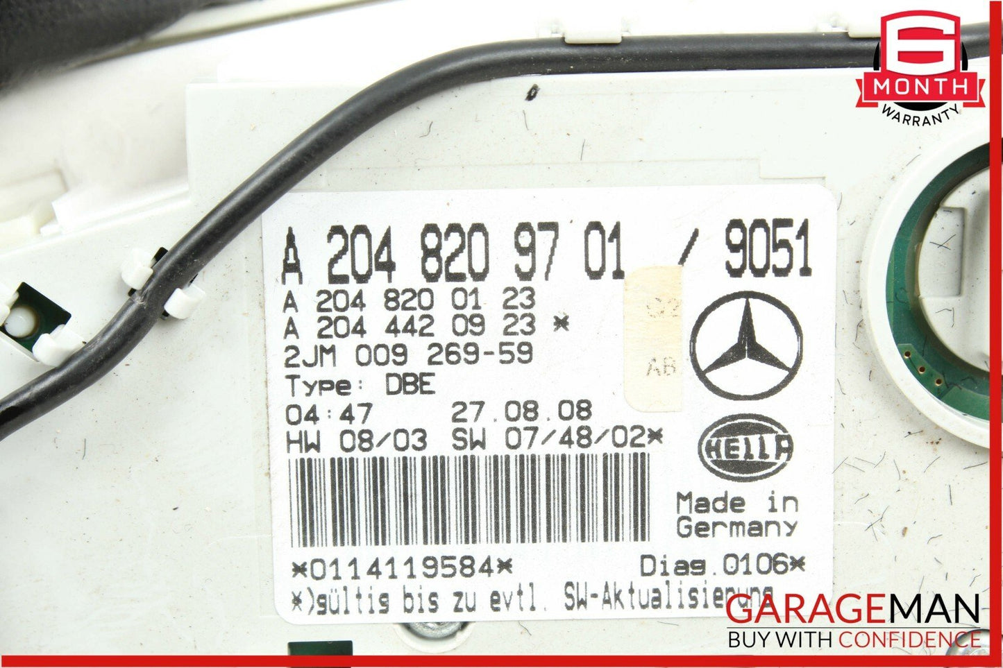 08-11 Mercedes W204 C350 Overhead Dome Light Lamp 2048209701 OEM