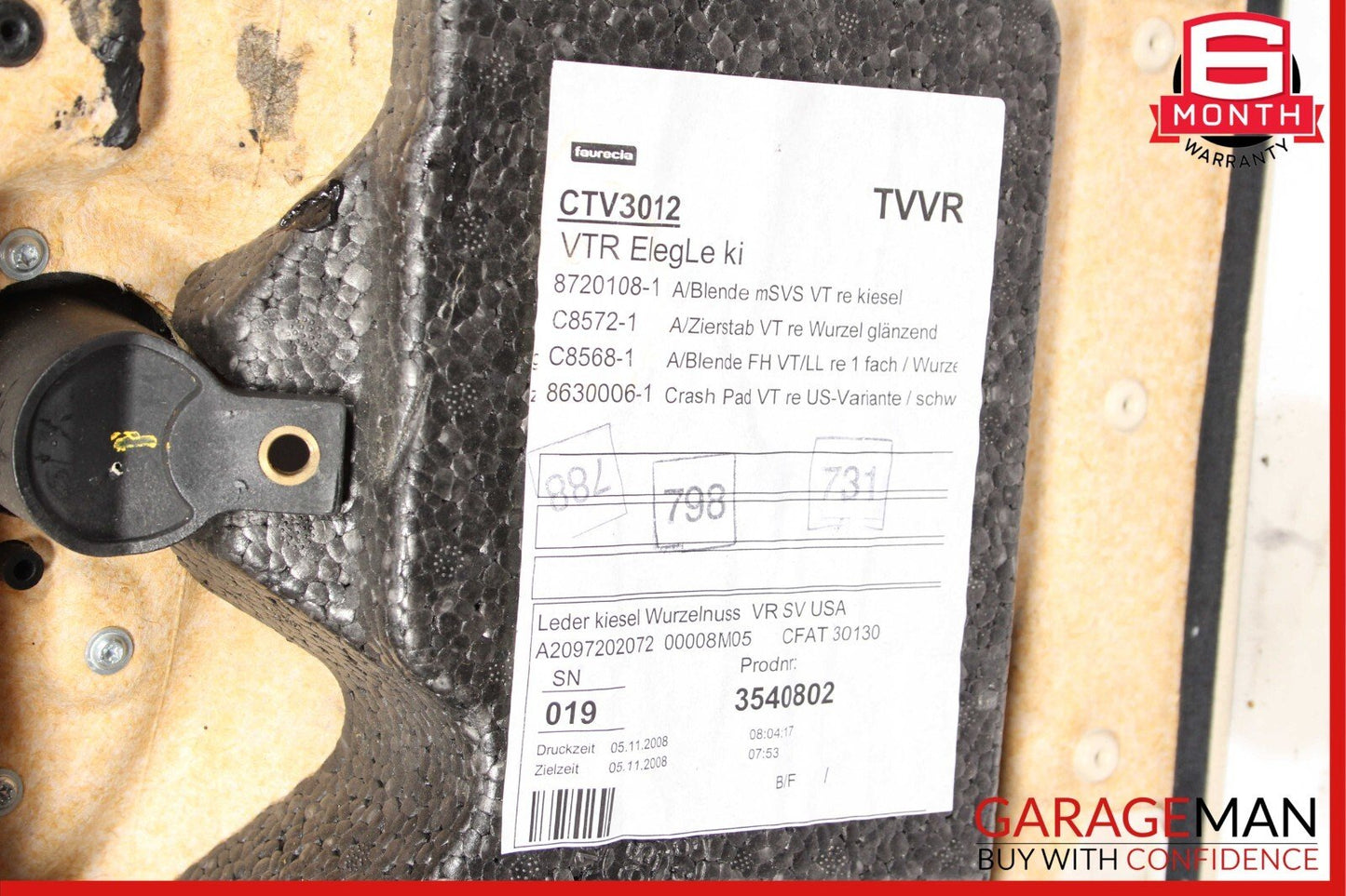 06-09 Mercedes W209 CLK350 Front Right Side Interior Door Panel Assembly Beige