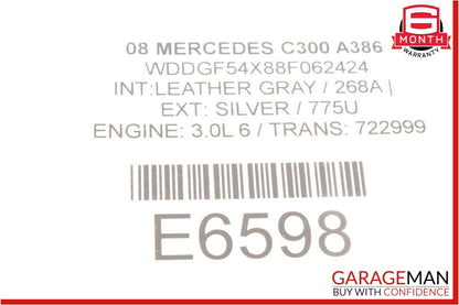 08-11 Mercedes W204 C300 C250 Rear Right Side Exterior Door Handle Silver OEM