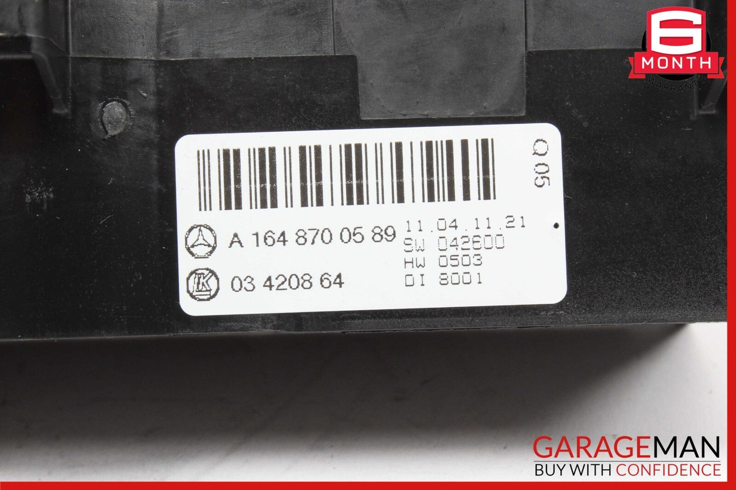 06-13 Mercedes W164 ML350 GL350 R500 Rear A/C Heater Climate Control Switch