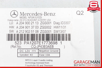 12-14 Mercedes W204 C250 C350 C300 Navigation Command Head Unit DVD CD Audio OEM