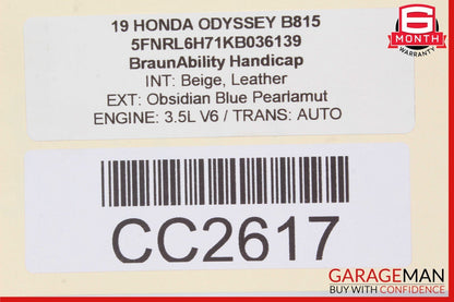 18-23 Honda Odyssey Rear Bumper Reinforcement Impact Bar 71531THRAA02 OEM