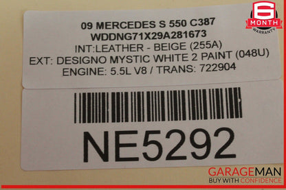 07-09 Mercedes W221 S550 Parking Back Up Reverse Distance Control Module OEM