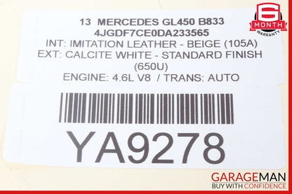 13-19 Mercedes X166 GL450 3rd Third Row Rear Right Seat Belt Seatbelt Retractor