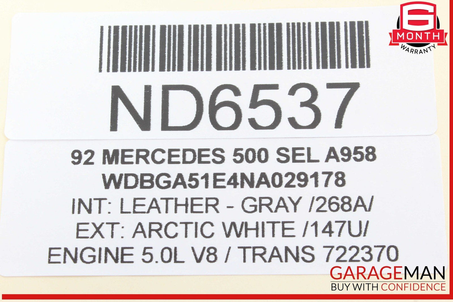 92-95 Mercedes W140 500SEL Rear Left Side Seatbelt Seat Belt Retractor Grey OEM