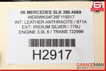 05-11 Mercedes R171 SLK280 Left Side Convertible Roof Top Trunk Lid Cylinder OEM