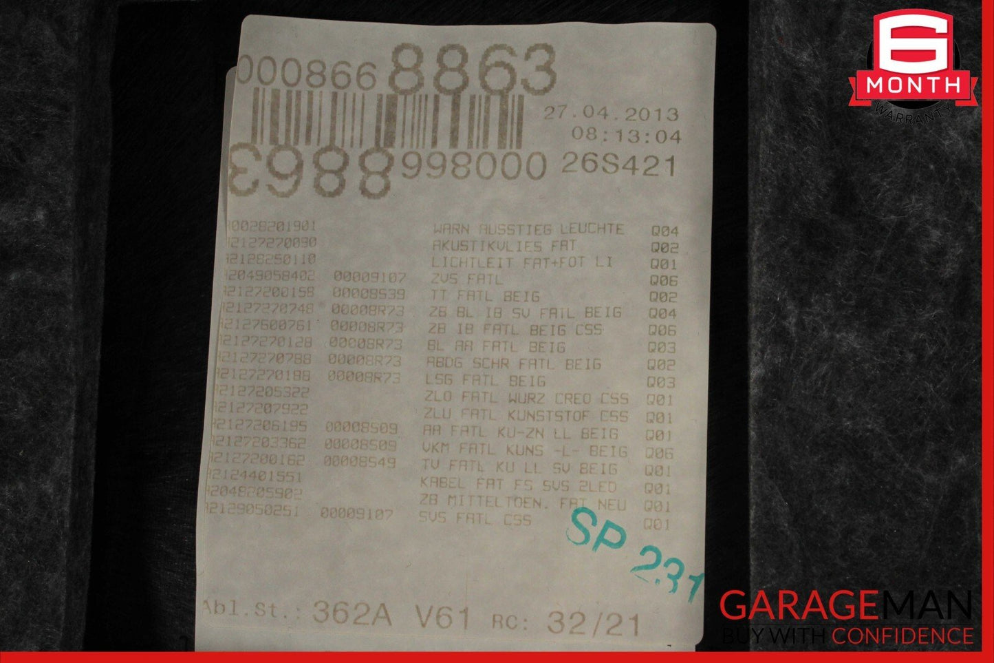 14-16 Mercedes W212 E350 E550 Front Left Side Interior Door Panel Cover Beige
