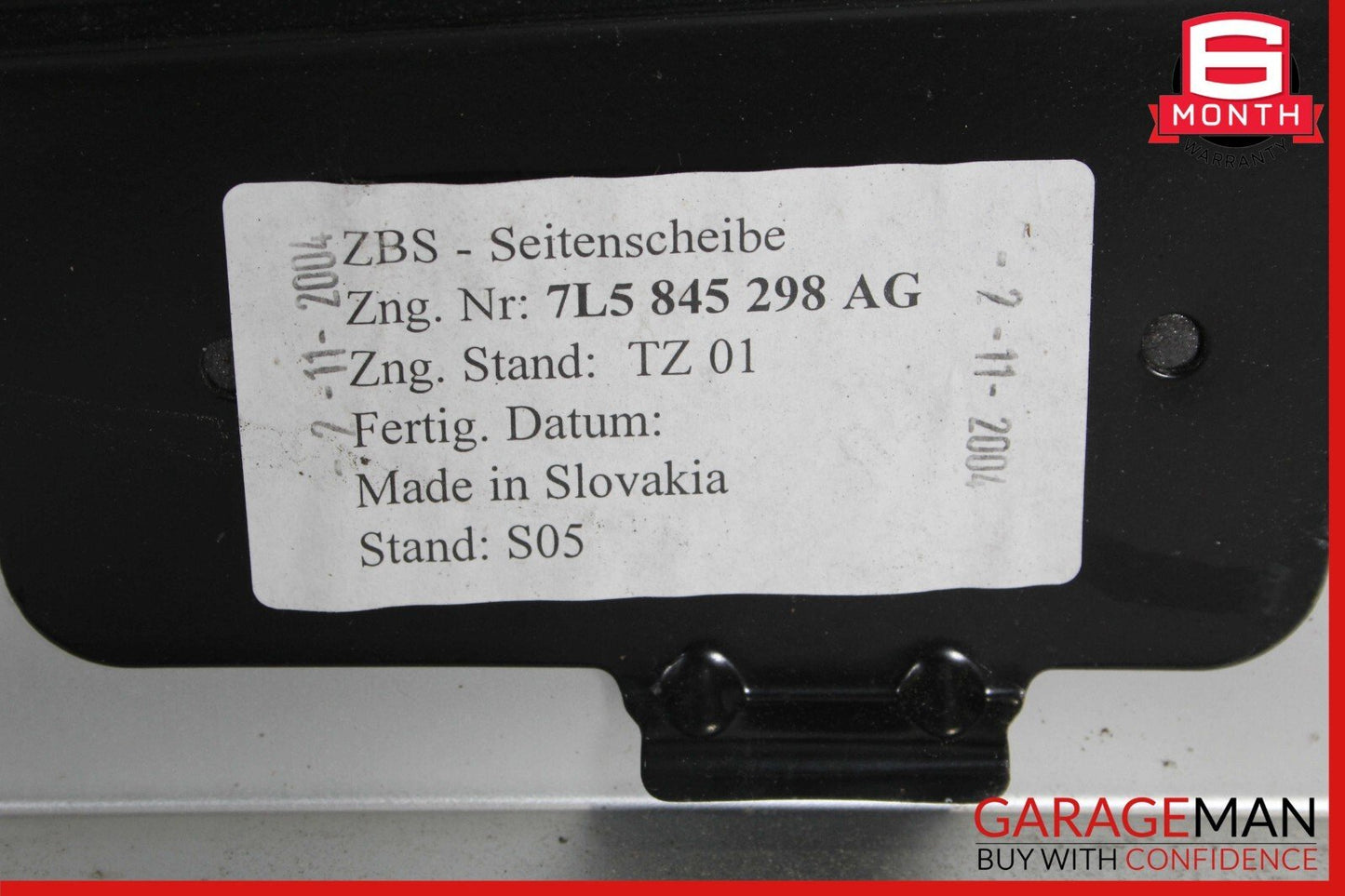 03-10 Porsche Cayenne 955 957 Rear Right Door Window Quarter Glass Panel Assy