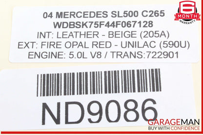 00-06 Mercedes R230 SL500 Voice Command Control Module 2038204085 OEM