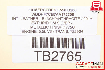 10-13 Mercedes W212 E350 E550 Seat Pump Compressed Air Reservoir Tank OEM