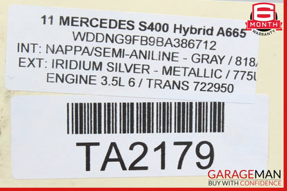 10-13 Mercedes W221 S400 Hybrid 3.5L V6 180 AMP Alternator 0141542802 OEM