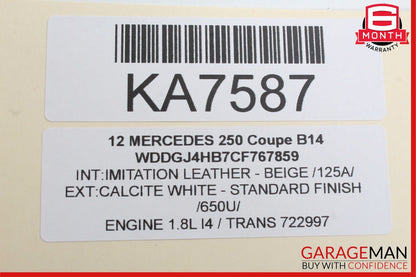 08-14 Mercedes W204 C300 Rear Center Console Ashtray Power Socket Tray Beige