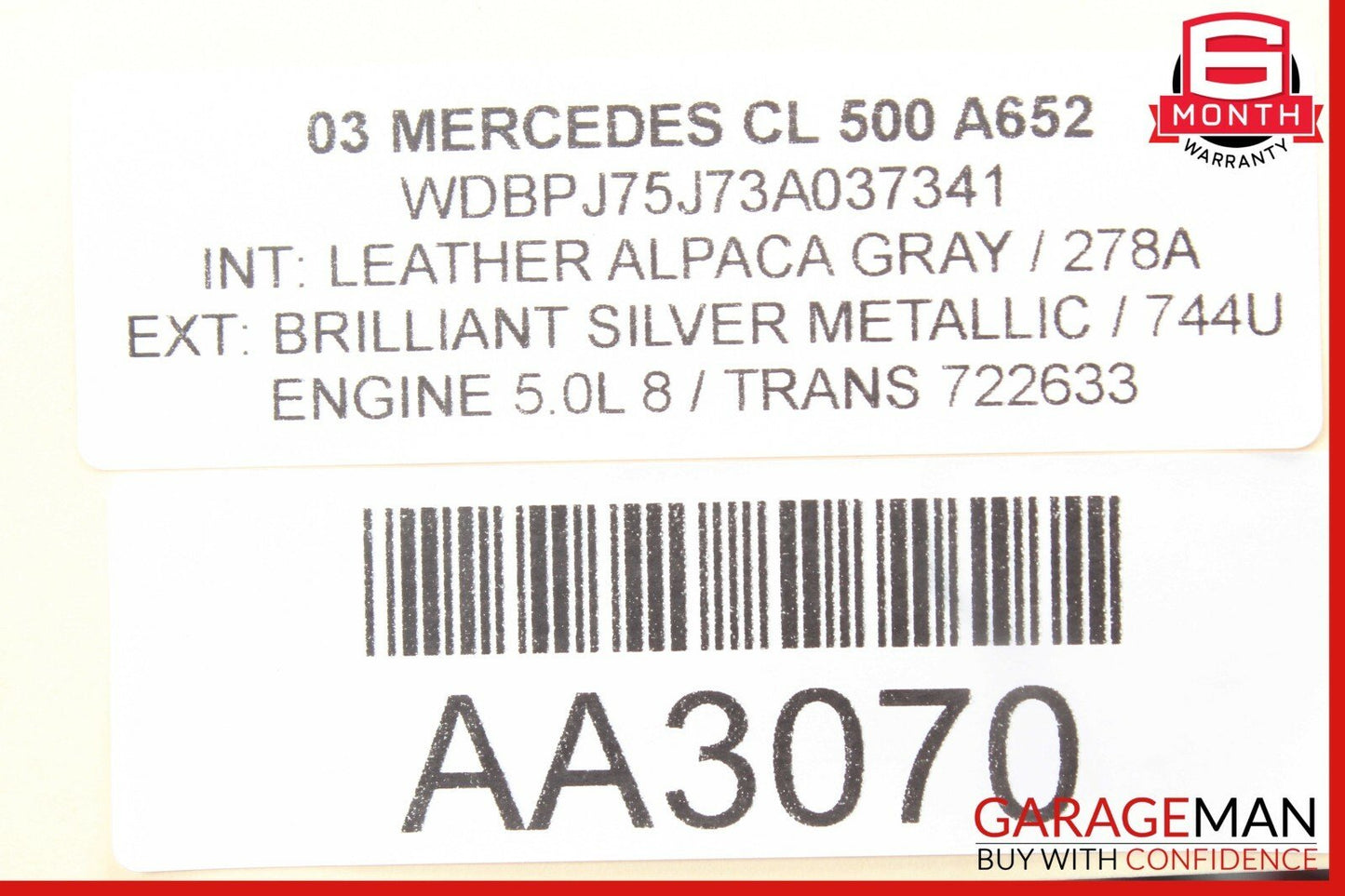 00-06 Mercedes W215 CL500 S500 Rear Right / Left Side Upper Control Arm OEM