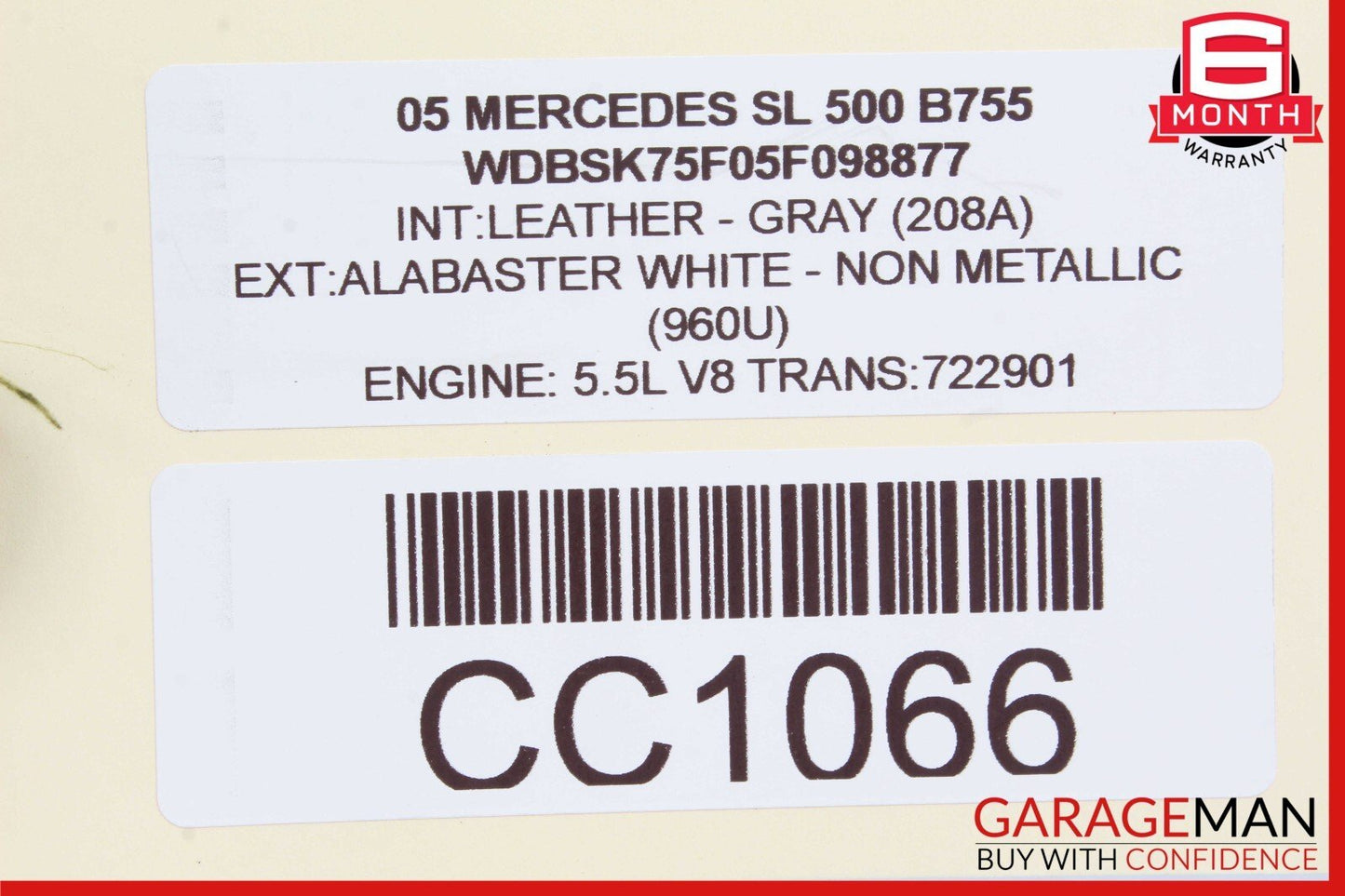 03-12 Mercedes R230 SL500 SL550 SL65 Front Passenger Side Dash Airbag Air Bag