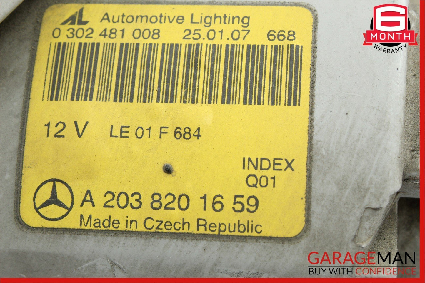 05-07 Mercedes W203 C230 Front Right Side Headlight Head Light Lamp Halogen OEM