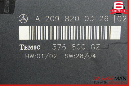 03-09 Mercedes W209 CLK500 CLK55 AMG Rear Temic Control Module 2098200326