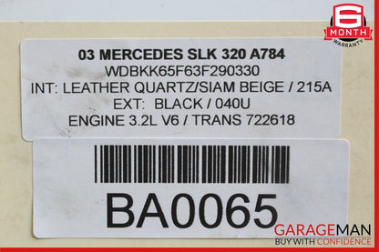 01-04 Mercedes R170 SLK320 Left & Right Side Exhaust Manifold Header Pipe Set