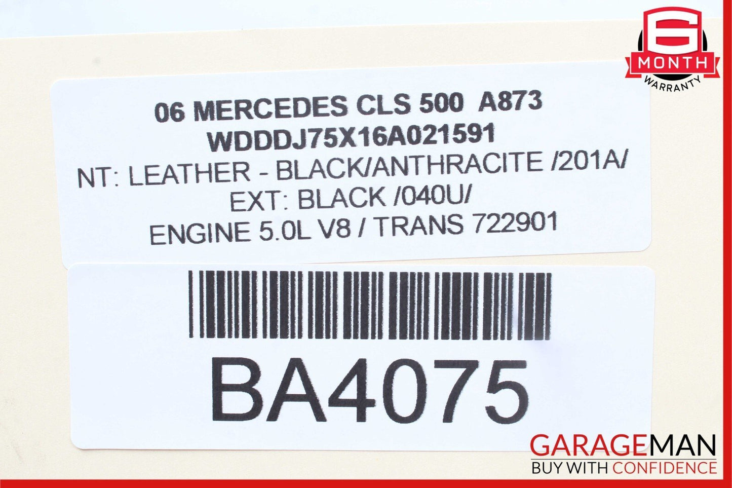 06-08 Mercedes W219 CLS500 Front Left Side Mirror Door Rear View Black OEM