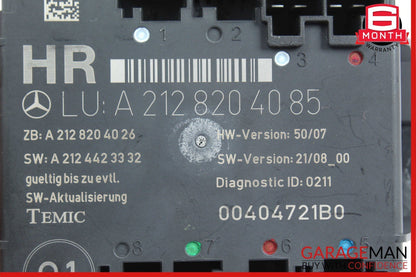 08-14 Mercedes W212 E550 C350 Rear Right Side Door Control Module 2128204085 OEM