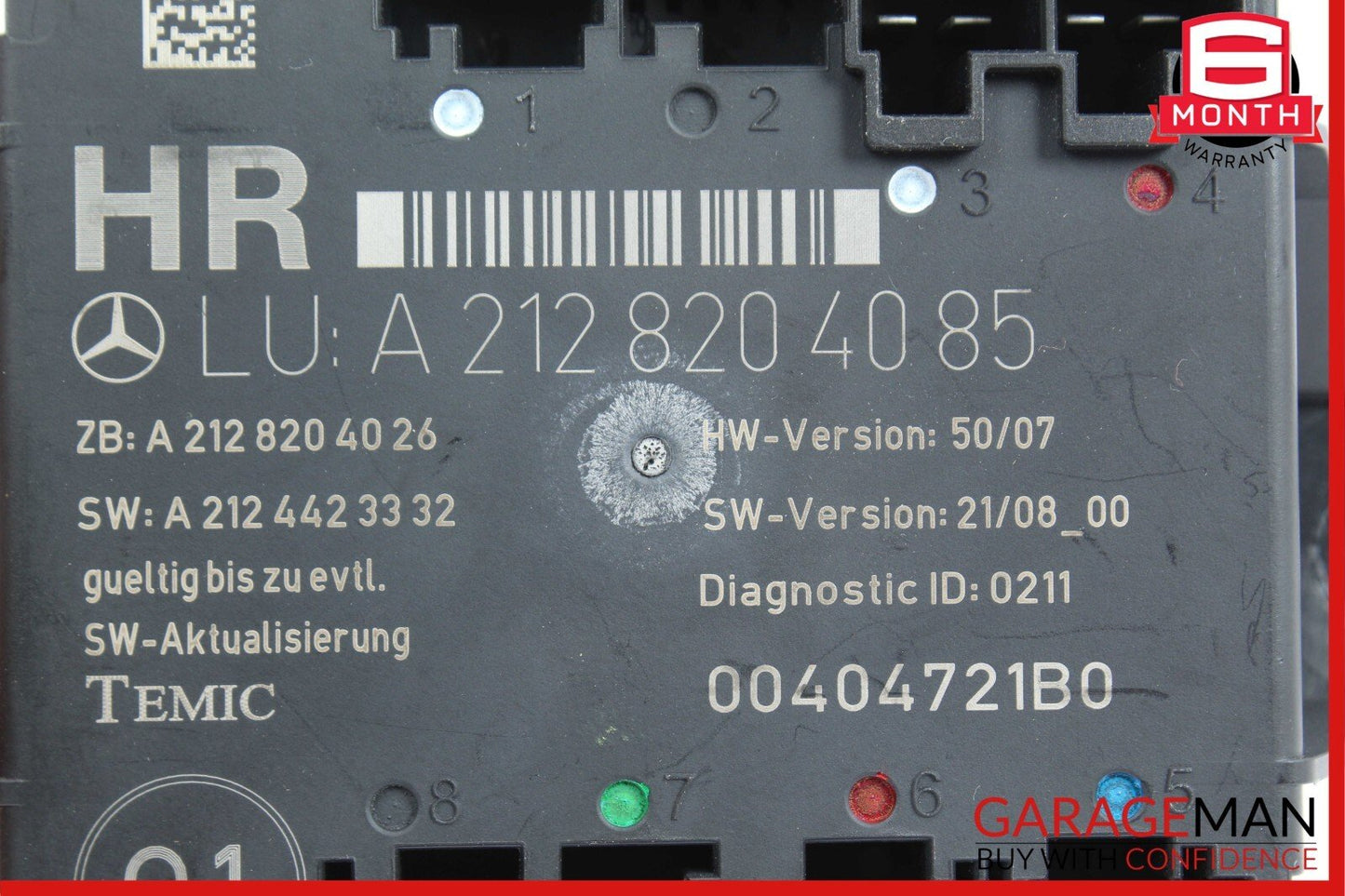 08-14 Mercedes W212 E550 C350 Rear Right Side Door Control Module 2128204085 OEM