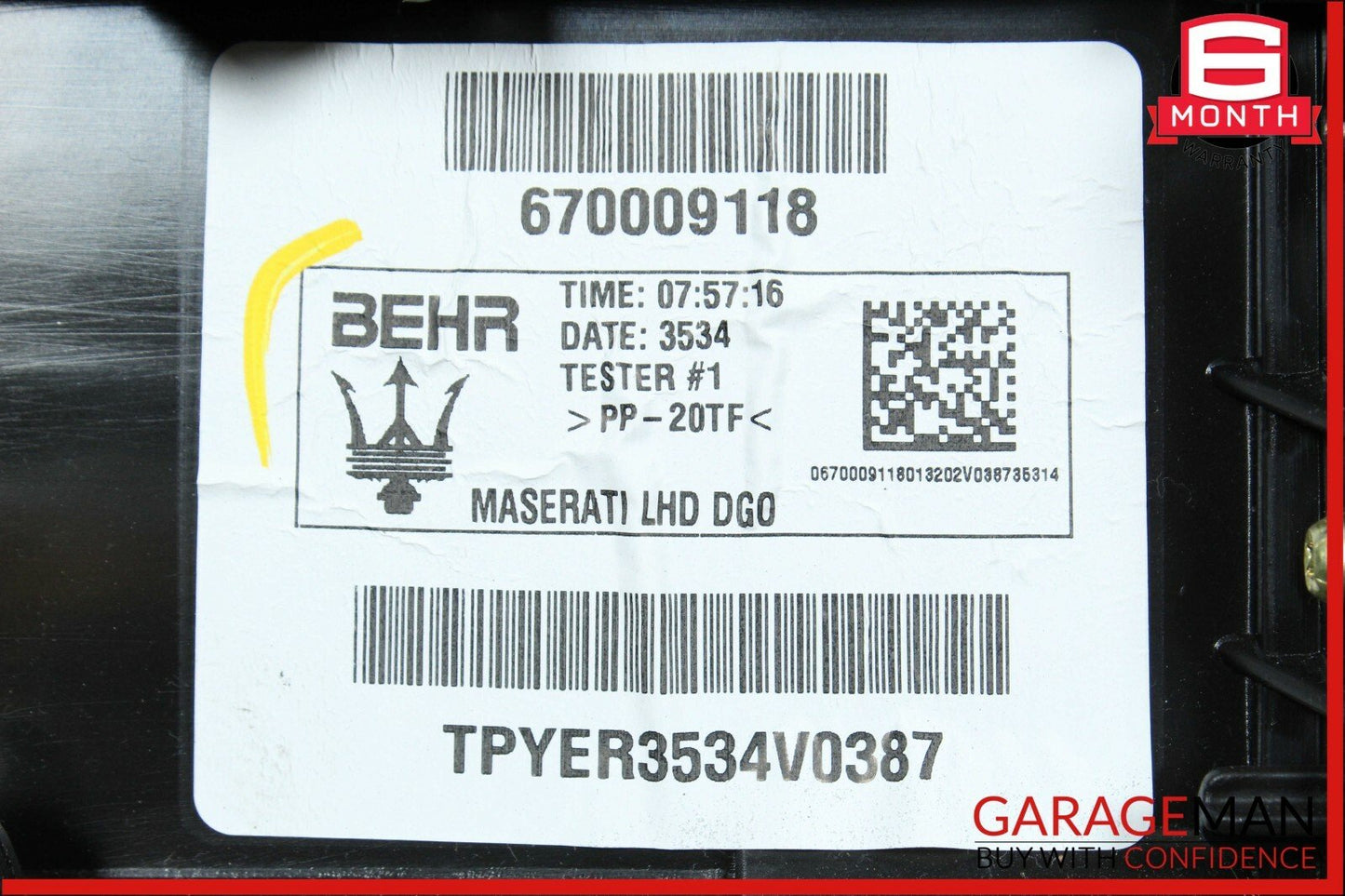 14-17 Maserati Ghibli BEHR AC A/C Air Box Heater Core Blower Motor Assembly OEM