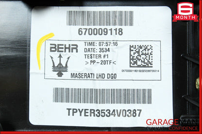 14-17 Maserati Ghibli BEHR AC A/C Air Box Heater Core Blower Motor Assembly OEM