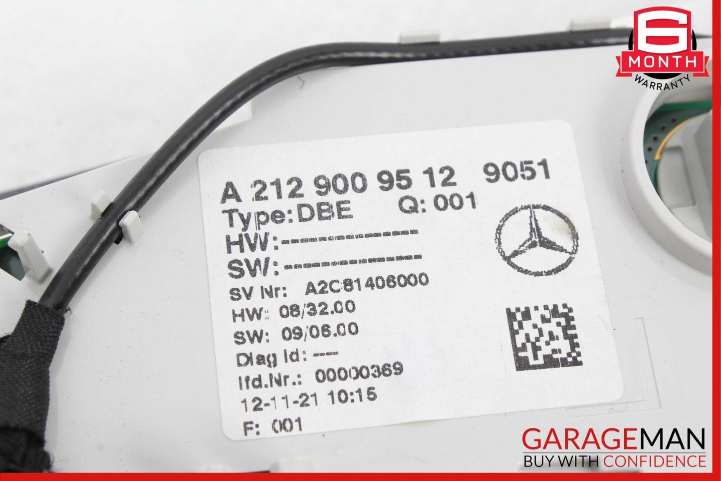 10-18 Mercedes W212 E63 AMG E550 Overhead Dome Light Lamp Black 2129009512 OEM