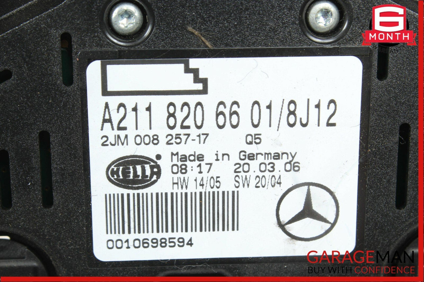 03-11 Mercedes W219 CLS500 Rear Overhead Dome Light Lamp 2118206601 Brown OEM