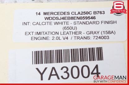 14-18 Mercedes W117 CLA250 CLA45 AMG Right Side Exterior Door Handle Assy White