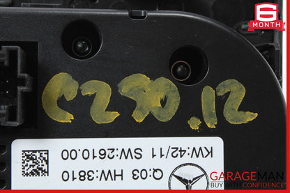 12-14 Mercedes W204 C250 C63 AC A/C Heater Climate Control Switch Trim Assembly