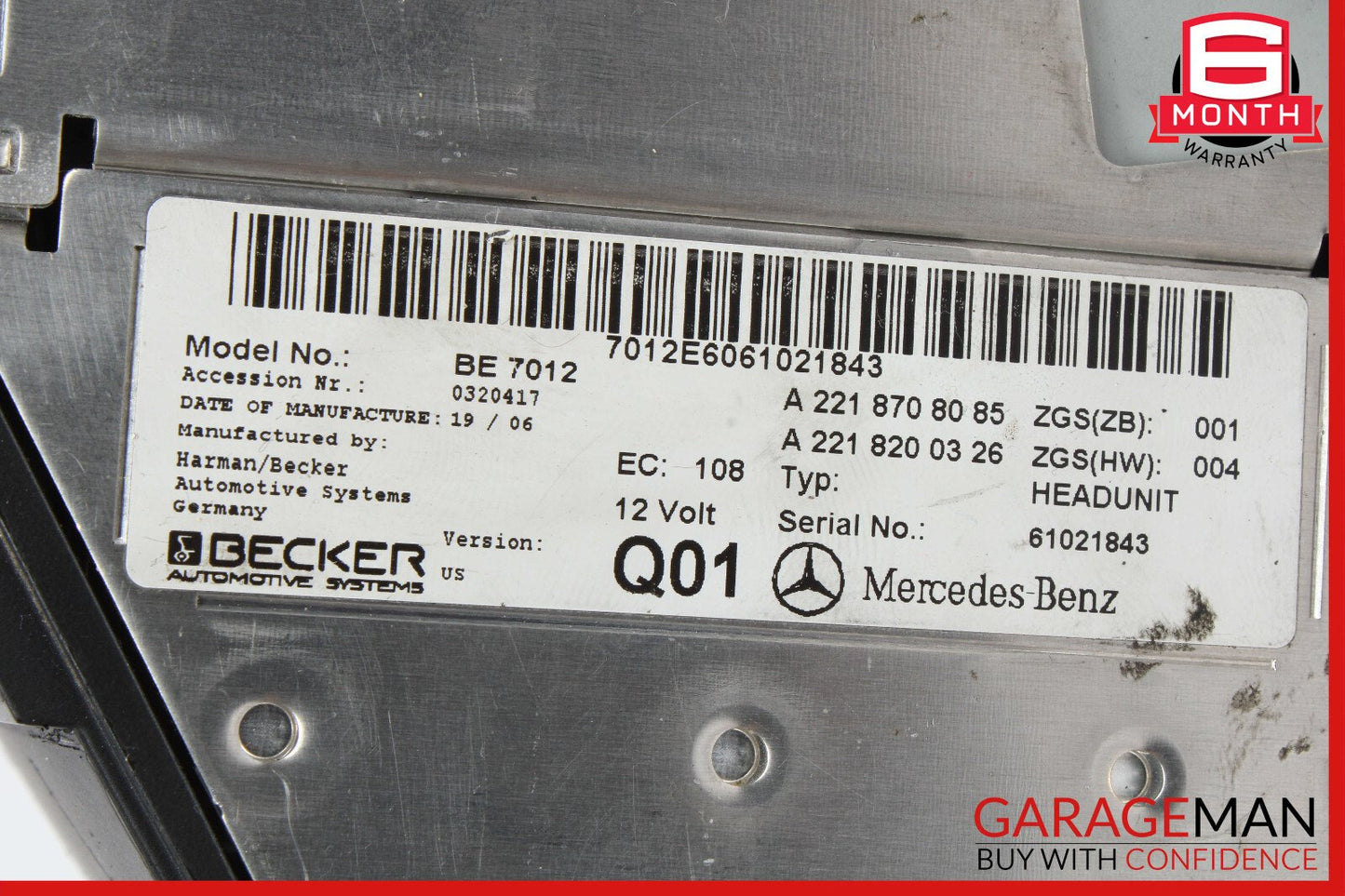 07-09 Mercedes W221 S550 S450 Head Unit Command CD Navigation 2218700187 OEM
