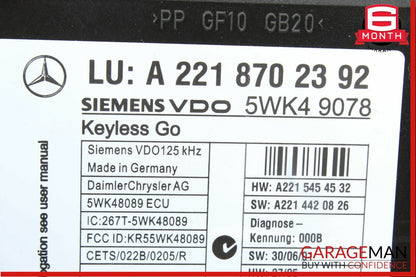 07-14 Mercedes W221 S550 CL600 Keyless Go Control Controller Module Unit