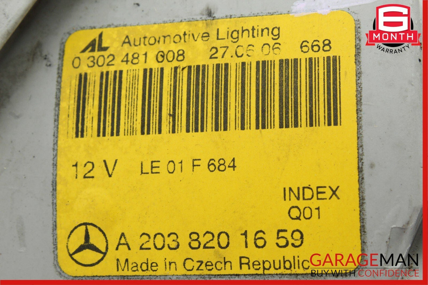 05-07 Mercedes W203 C230 Front Right Side Headlight Head Light Lamp Halogen OEM