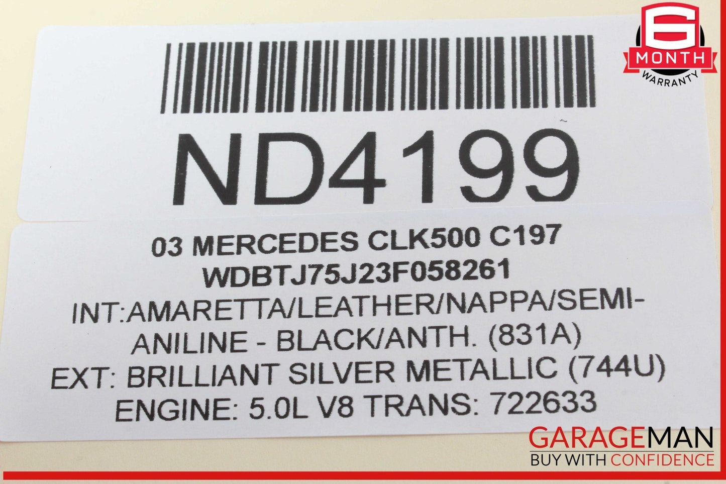 03-09 Mercedes W209 CLK500 CLK55 AMG CLK320 Rear Control Module OEM