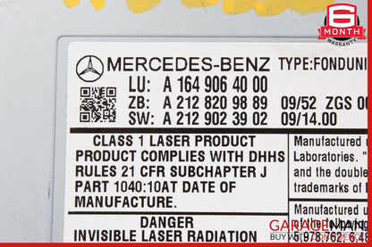 06-13 Mercedes X164 GL450 GL550 Rear Entertainment DVD Player 1649064000 OEM