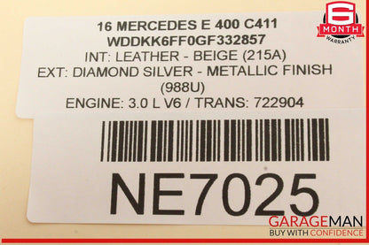 14-17 Mercede W207 E400 E350 ML350 Active Lane Assist Module Camera 360Â° OEM