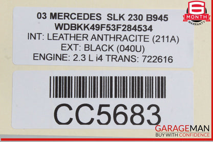 97-04 Mercedes R170 SLK230 Radiator A/C Cooling Air Conditioning Condenser Assy
