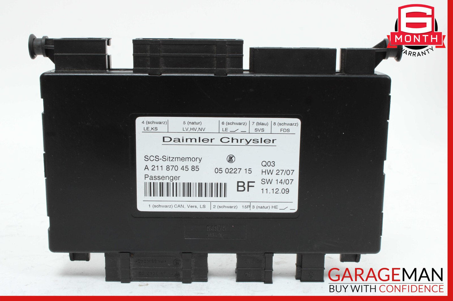 03-12 Mercedes W219 CLS550 CLS63 AMG Front Right Seat Control Module Unit